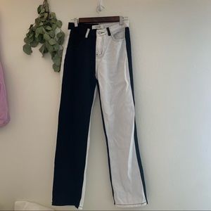 Black and white jeans
